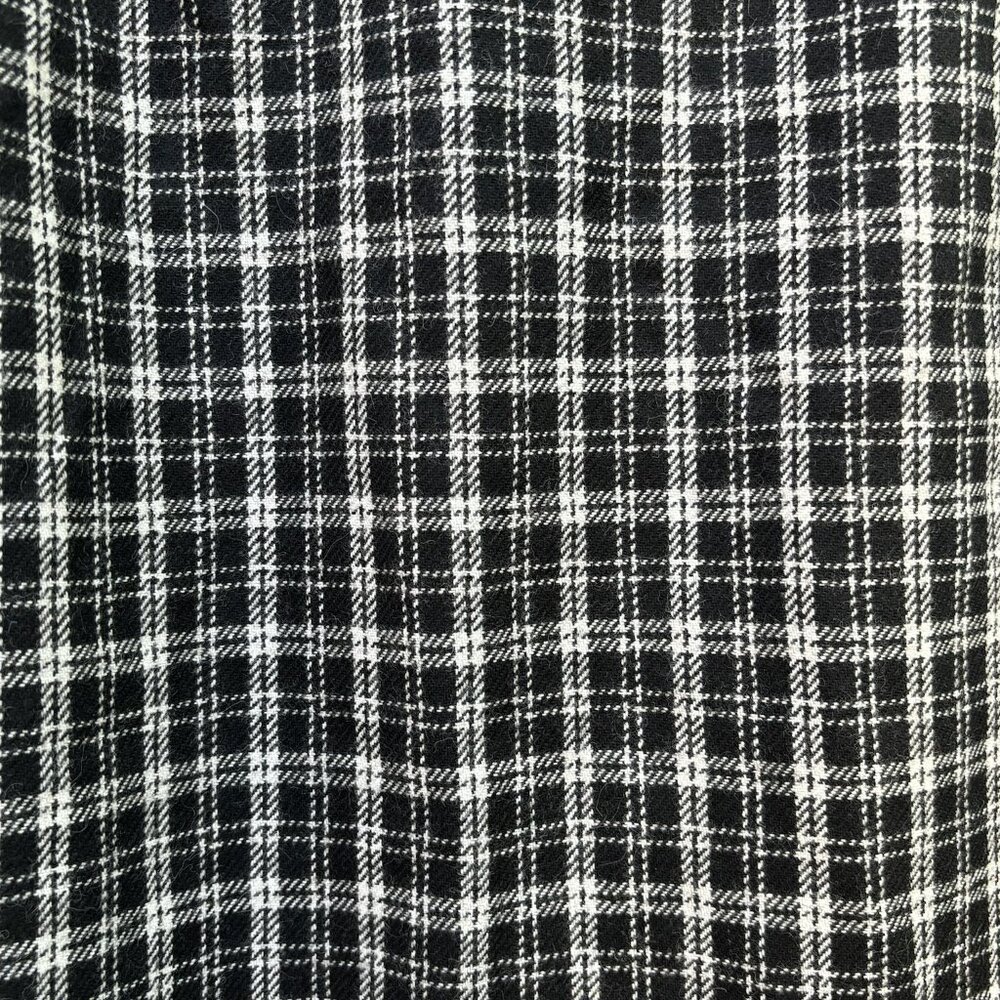 Black and White Wool Blend Gingham Plaid Skirt - Picture 4 of 5